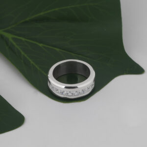 Band Ring with 9 Large Princess Cut Cubic Zirconia