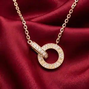 Cartier, LOVE paved Necklace Gold Filled