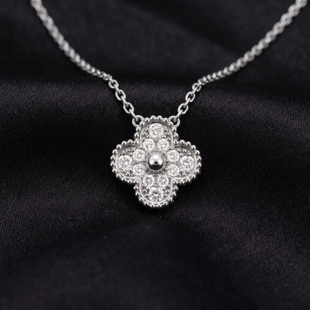 Van Cleef & Arpels, Vintage Alhambra with stones Necklace