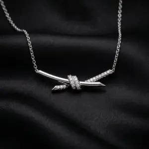 Tiffany Knot half-paved Necklace