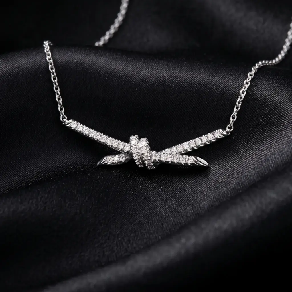 Tiffany Knot paved Necklace