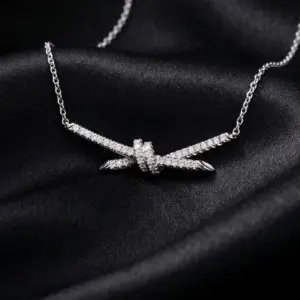 Tiffany Knot paved Necklace