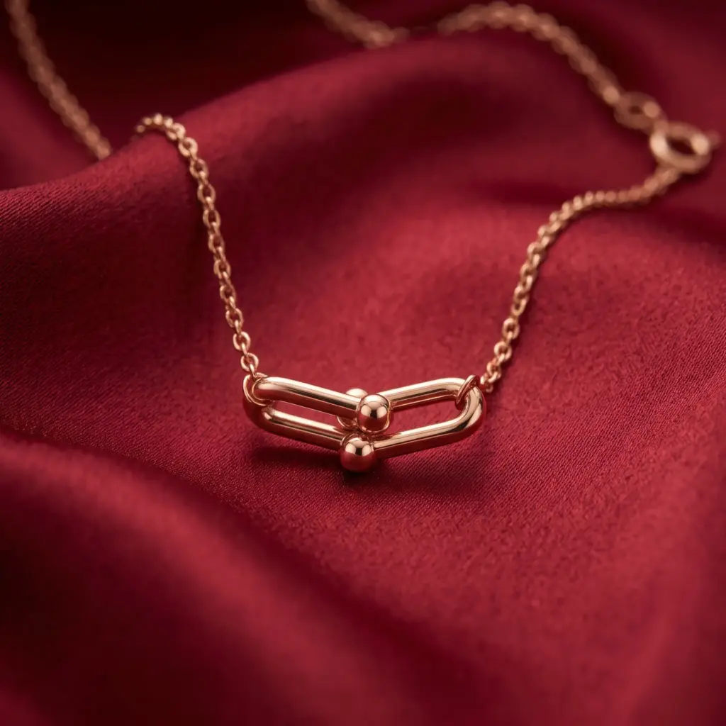 Tiffany HardWear, Small Double Link Necklace Gold Fill