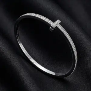 Tiffany T, T1 Narrow Pavé Hinged Bracelet
